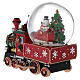 Glass snow globe Santa Claus snow train with music box 25x20x15 cm s8