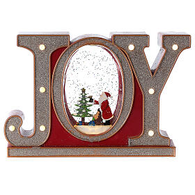 Glaskugel mit Schnee JOY Weihnachtsmann, 20x25x5 cm