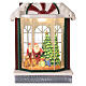 Weihnachtsmann Haus bewegliche Kulisse mit Lichtern, 20 cm s3