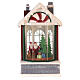 Santa's home, snow globe with lights, 8 in s1