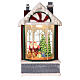 Santa's home, snow globe with lights, 8 in s2