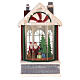 Santa Claus house snow globe with lights movement 20 cm s1