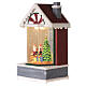 Santa Claus house snow globe with lights movement 20 cm s4