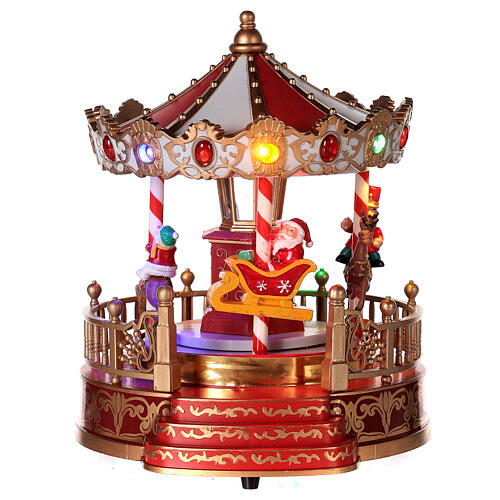 Christmas merry-go-round with reindeers h 9 in diameter 8 in 1