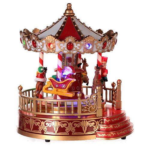 Christmas merry-go-round with reindeers h 9 in diameter 8 in 5