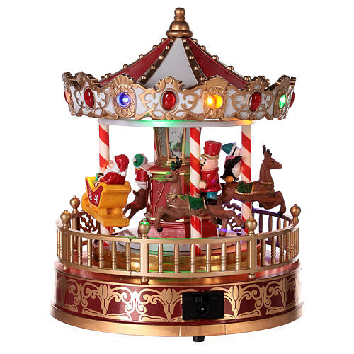 Christmas merry-go-round with reindeers h 9 in diameter 8 in 6