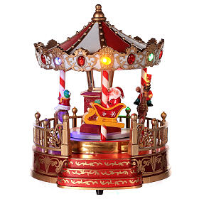 Tiovivo navideño cascanueces renos h 22 cm diám 20 cm