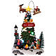 Christmas village set with firecamp and Santa in motion 12x8x7 in s1