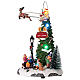 Christmas village set with firecamp and Santa in motion 12x8x7 in s4