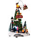 Christmas village set with firecamp and Santa in motion 12x8x7 in s5