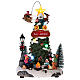Cenário natalino: fogueira, árvore de Natal e Pai Natal em movimento 30x20x20 cm s3