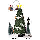 Cenário natalino: fogueira, árvore de Natal e Pai Natal em movimento 30x20x20 cm s6