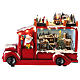 Santa's lorry with lights and motion 8x12x5 in s5