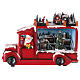 Santa's lorry with lights and motion 8x12x5 in s9