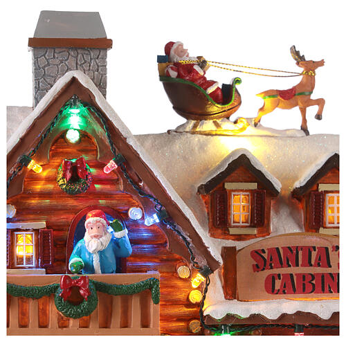 Miasteczko bożonarodzeniowe, domek Świętego Mikołaja, 25x25x15 cm 5