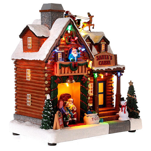 Miasteczko bożonarodzeniowe, domek Świętego Mikołaja, 25x25x15 cm 6