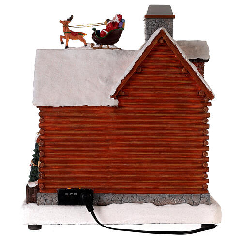 Miasteczko bożonarodzeniowe, domek Świętego Mikołaja, 25x25x15 cm 10