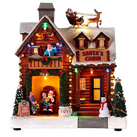 Cenário natalino casa de Pai Natal 25x25x15 cm