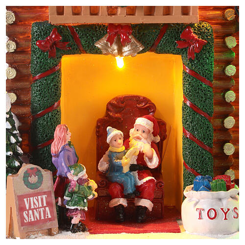 Cenário natalino casa de Pai Natal 25x25x15 cm 3