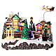 Christmas village set: houses and Santa in motion 10x12x6 in s1