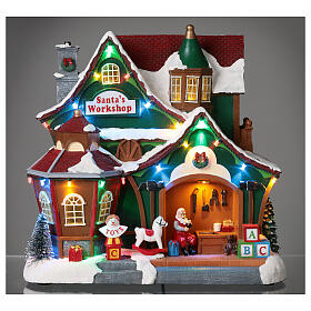 Christmas village set: Santa's workshop 12x12x6 in