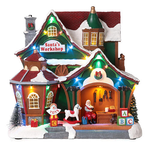 Villaggio natalizio fabbrica di Babbo Natale 30x30x15 cm 1