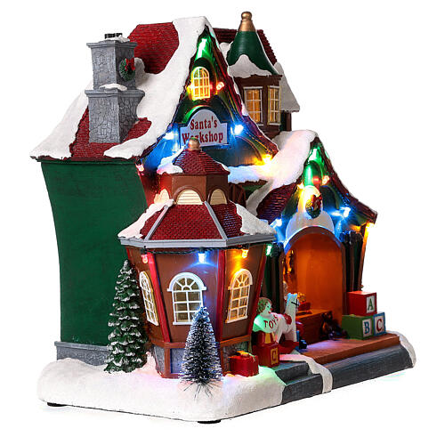 Villaggio natalizio fabbrica di Babbo Natale 30x30x15 cm 4