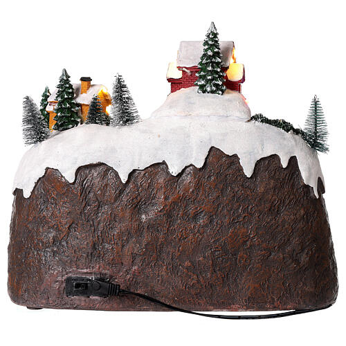 Christmas scene with Santa Claus on sled, 30x30x20 cm 7