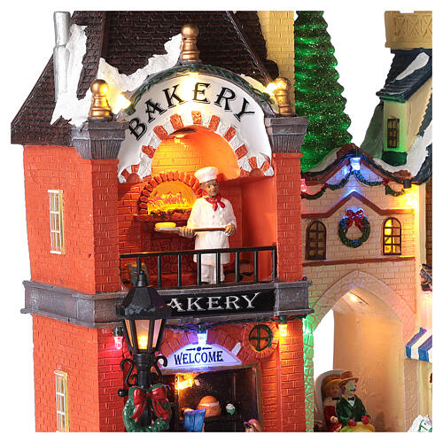 Weihnachtsdorf mit Bäcker und Cafeteria, 30x30x10 cm 5