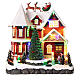 Christmas village set: house with Santa above it 10x10x8 in s1