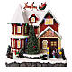 Christmas village set: house with Santa above it 10x10x8 in s6