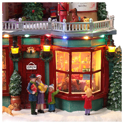 Christmas village set: toy shop 12x12x8 in 3