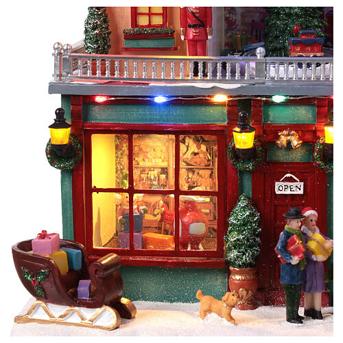 Christmas village set: toy shop 12x12x8 in 5