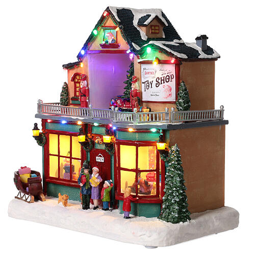 Cenário natalino loja de brinquedos 30x30x20 cm 4