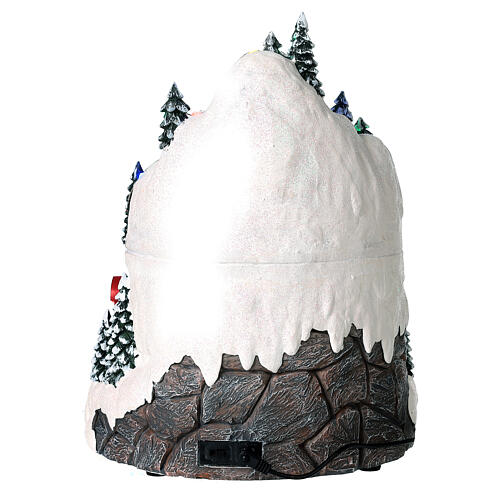 Christmas village set: two-storey mountain with skaters 12x8x8 in 6
