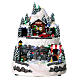 Christmas village set: two-storey mountain with skaters 12x8x8 in s1