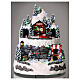 Christmas village set: two-storey mountain with skaters 12x8x8 in s2