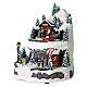 Christmas village set: two-storey mountain with skaters 12x8x8 in s3