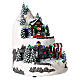 Christmas village set: two-storey mountain with skaters 12x8x8 in s4