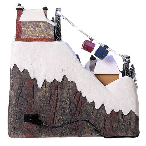 Christmas village animated skaters and sledders 30x30x20 cm 5