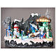 Christmas village set: skaters and snowman 8x14x8 in s2