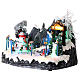 Christmas village set: skaters and snowman 8x14x8 in s3