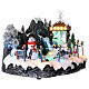 Christmas village set: skaters and snowman 8x14x8 in s4