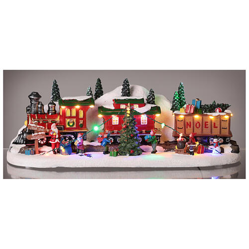 Christmas village set with train 8x20x8 in 2