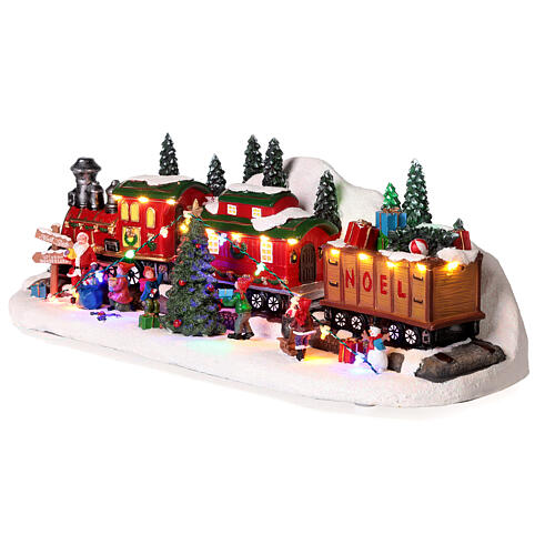 Christmas village set with train 8x20x8 in 4