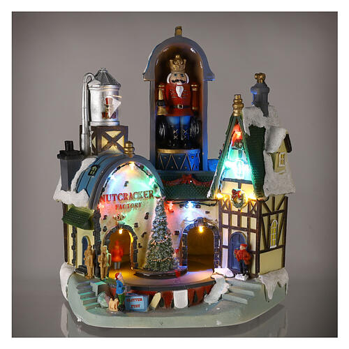 Villaggio Natalizio fabbrica degli schiaccianoci 35x30x20 cm 2