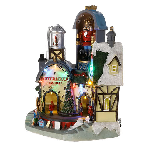 Villaggio Natalizio fabbrica degli schiaccianoci 35x30x20 cm 3