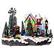 Christmas village set with train and Christmas tree in motion 8x10x14 in s1