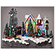 Christmas village set with train and Christmas tree in motion 8x10x14 in s2