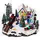Christmas village set with train and Christmas tree in motion 8x10x14 in s3
